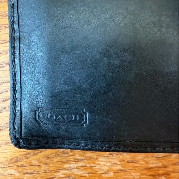 Coach Leather Wallet Black BiFold Snap Wallet Very Nicely Nice - Picture 8 of 11